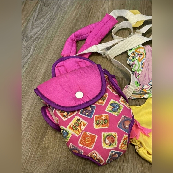 HTF!! Vintage Cabbage Patch Kids lot of doll clothing & wearable doll carrier - Picture 4 of 7